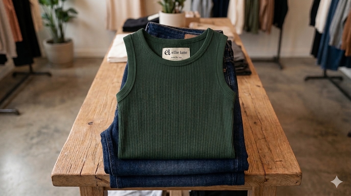 Forest Green Ribbed Tank